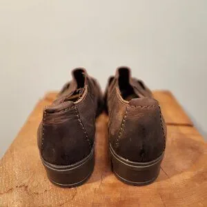 BASS Brown Leather Slip On Vented Shoes Size 9.5 Men main image 2